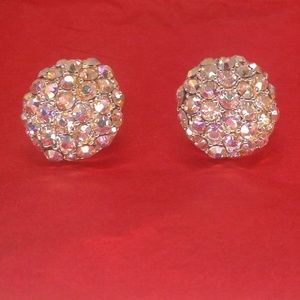 Vintage Earrings With Rhinestones Clip-on